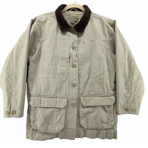 Cabelas Chore Coat Womens 2XL Tan Canvas Field Barn Lined Corduroy Collar READ